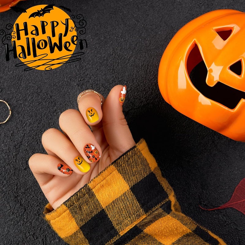 winthrop 24 Sheets Holiday Nail Wraps Stickers, Halloween Christmas Thanksgiving Day All Seasonal Full Nail Polish Strips, DIY Self-Adhesive Fall Winter Nail Art Decals with 2 Piece Nail Files for Party Decor - Image 3